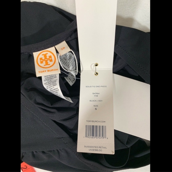 NWT $198 Tory Burch Tie Front Halter One-Piece Swimsuit Black [SZ‎ Small ] - Picture 8 of 8
